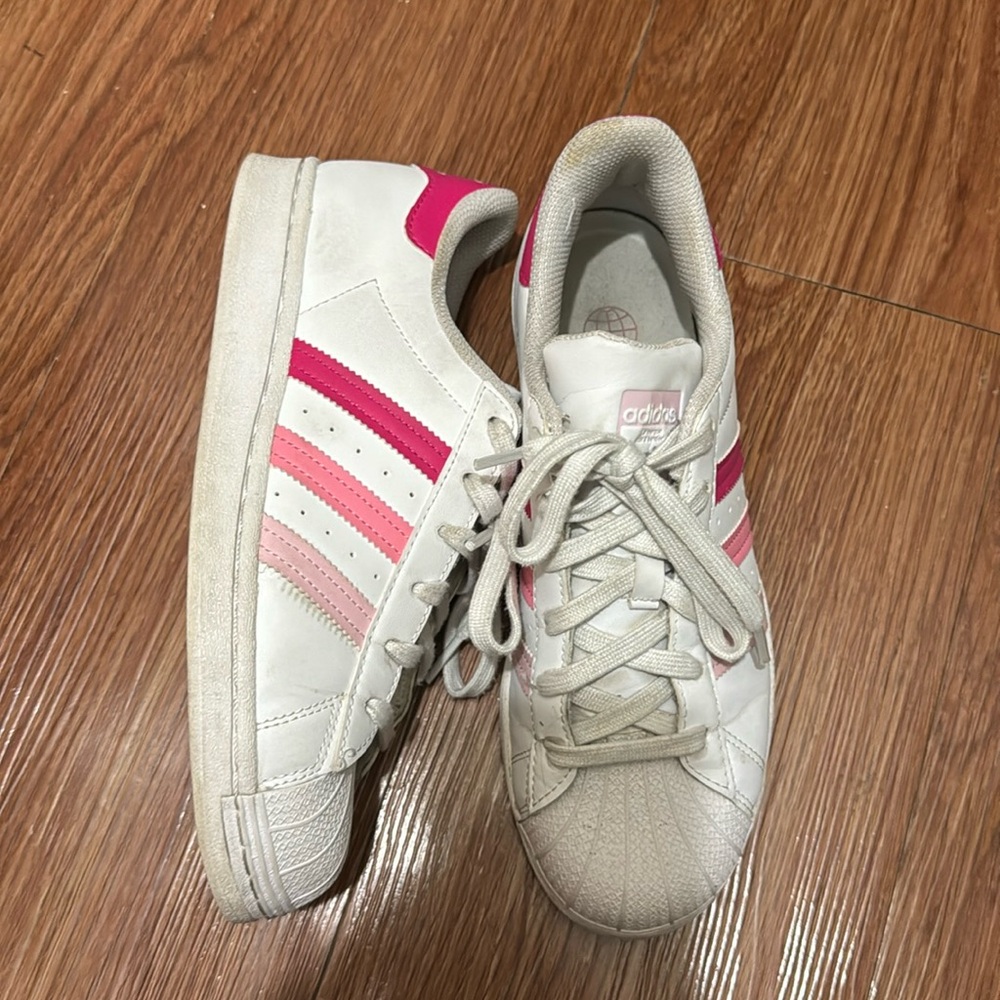 Adidas Superstar Sneakers Shoes Athletic Casual Leather Pink